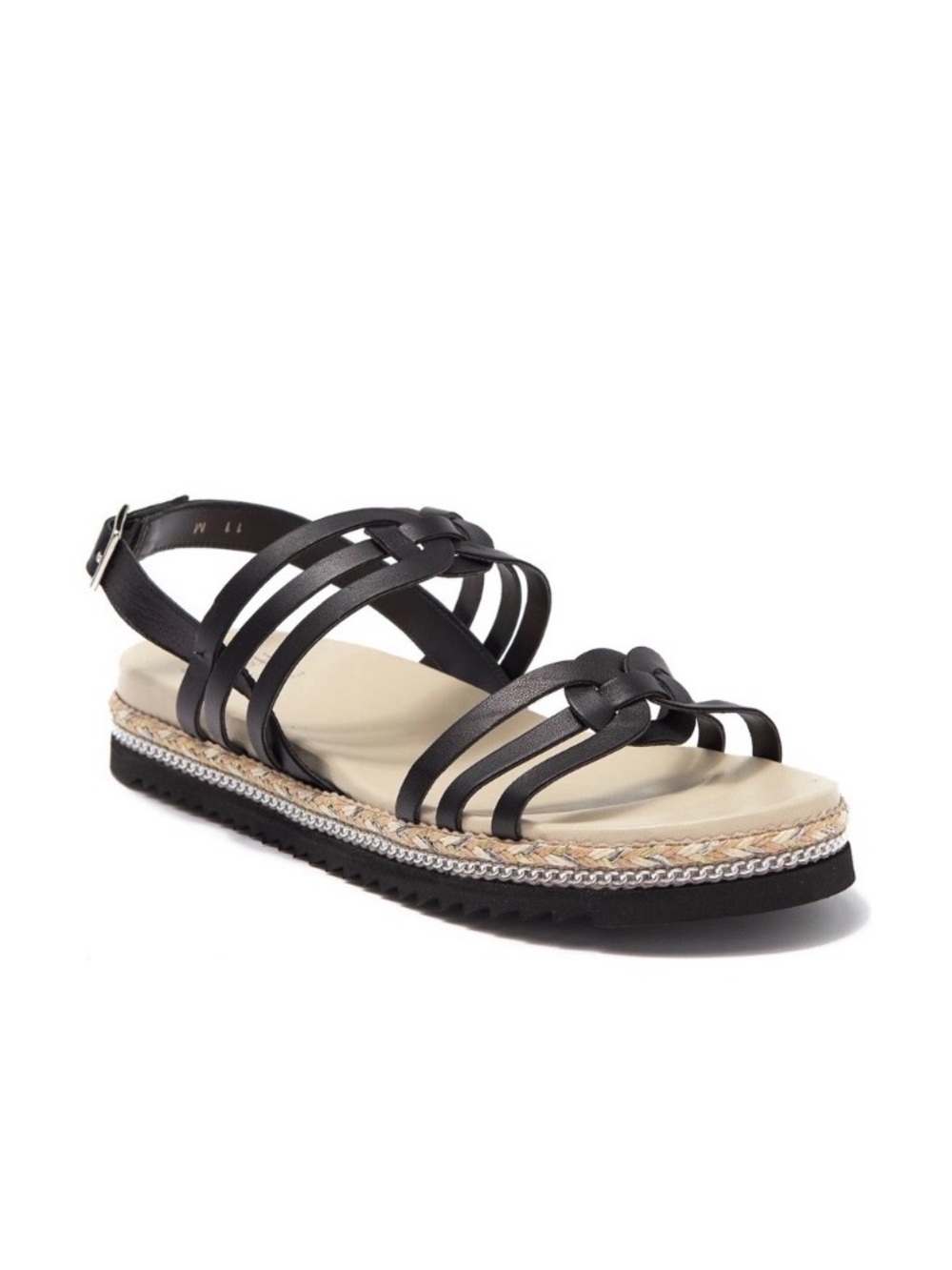 Amalfi by Rangoni Black Strappy Braided Espadrille Sandals | Resort - Summer